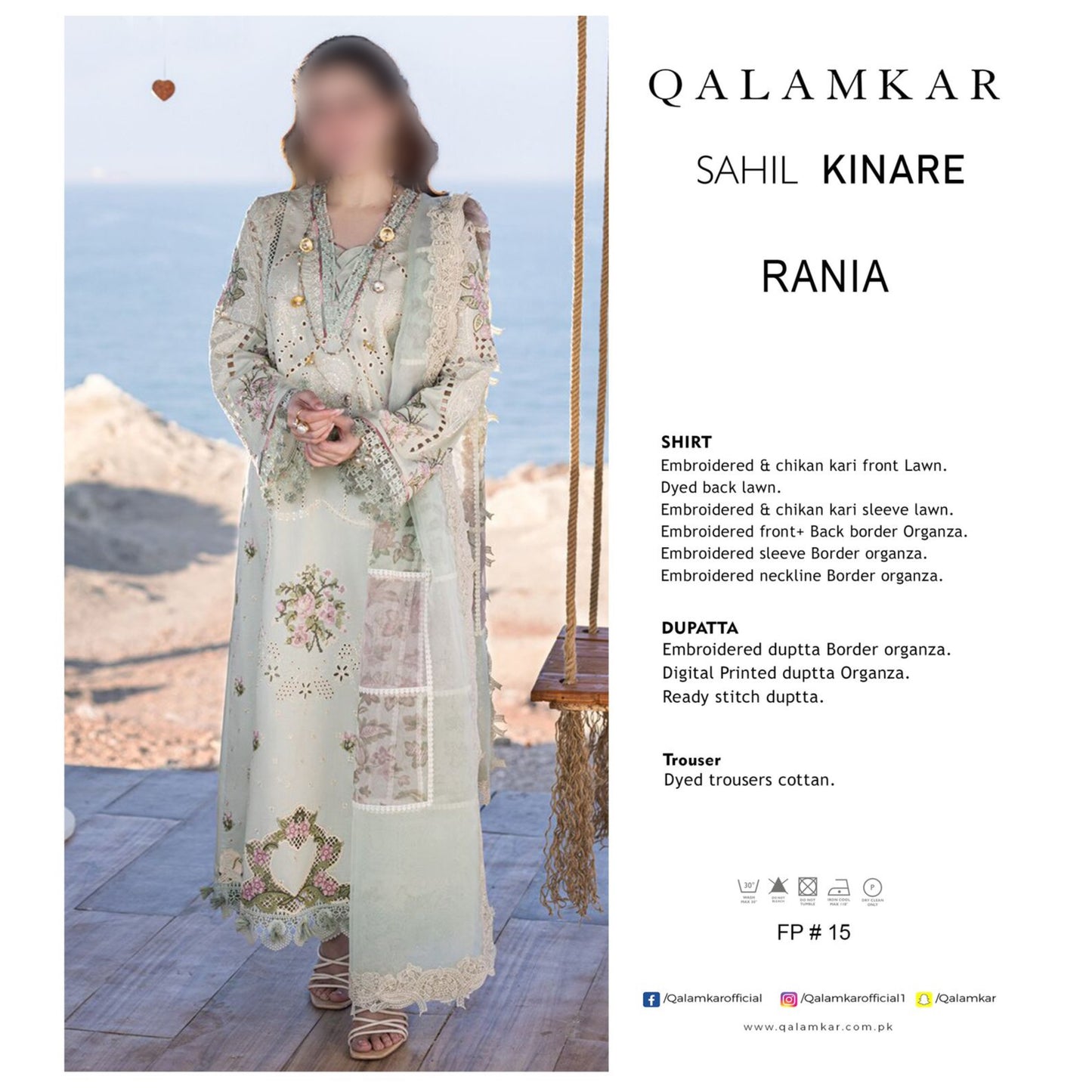 QALAMKAR LAWN UNSTITCHED EMB 3PC