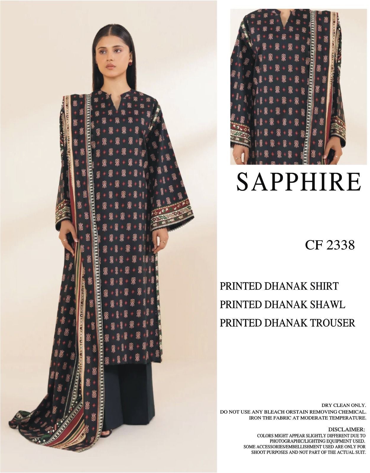 SAPPHIRE DHANAK UNSTITCHED PRINTED 3PC