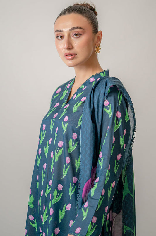 NISHAT KHADDAR UNSTICH PRINTED 3PC