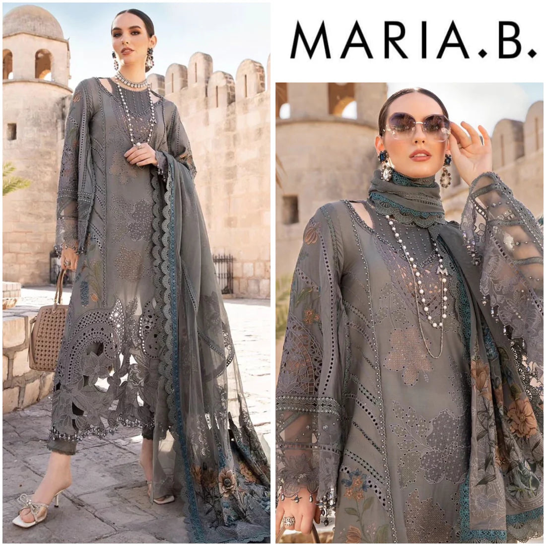 MARIA.B LAWN UNSTITCHED EMB 3PC