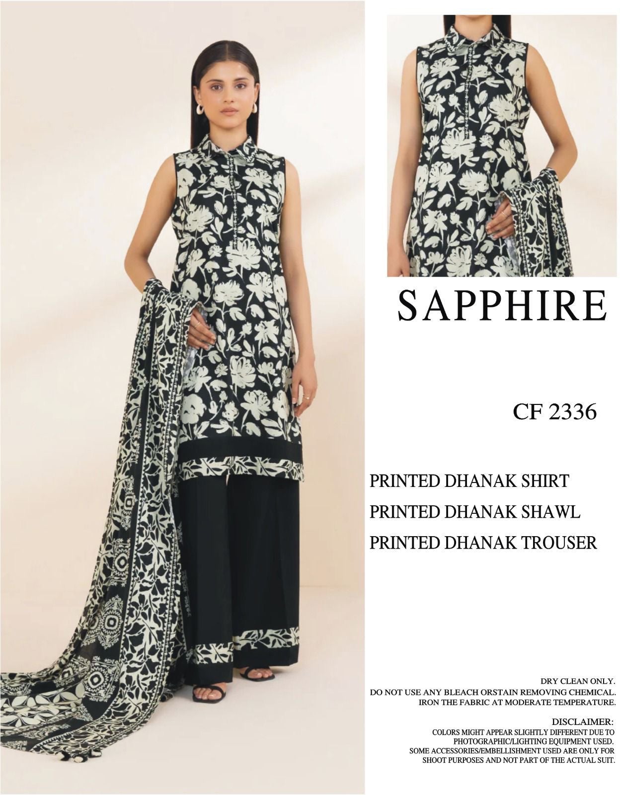 SAPPHIRE DHANAK UNSTITCHED PRINTED 3PC