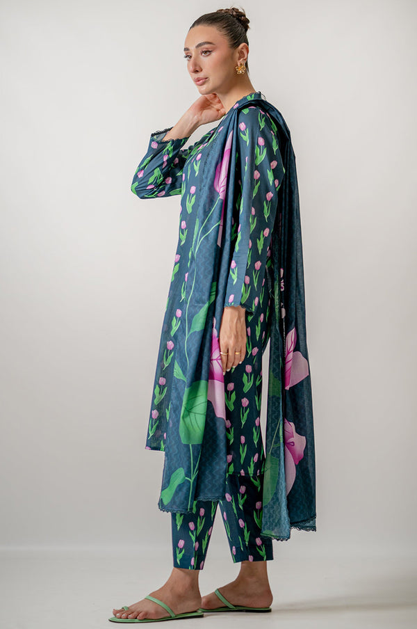 NISHAT KHADDAR UNSTICH PRINTED 3PC