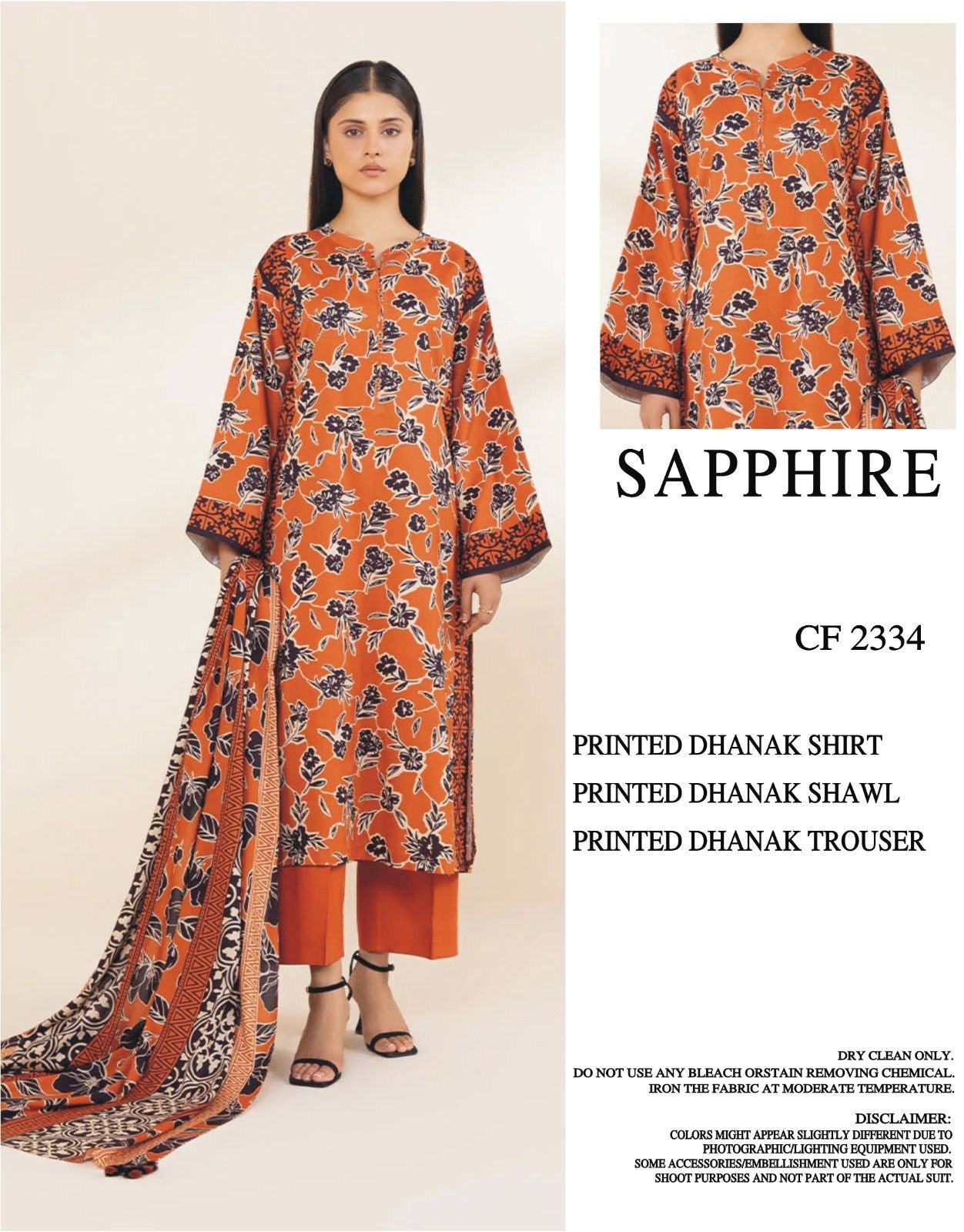 SAPPHIRE DHANAK UNSTITCHED PRINTED 3PC