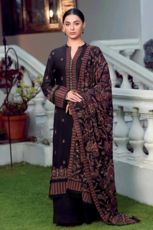 BAREEZE DHANAK UNSTITCHED EMB 3PC