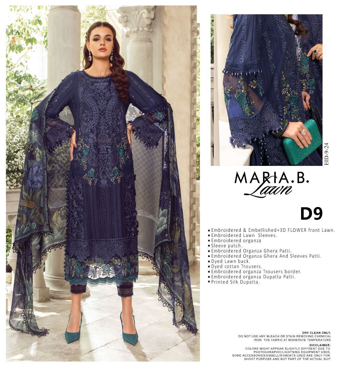 MARIA.B LAWN UNSTITCHED EMB 3PC