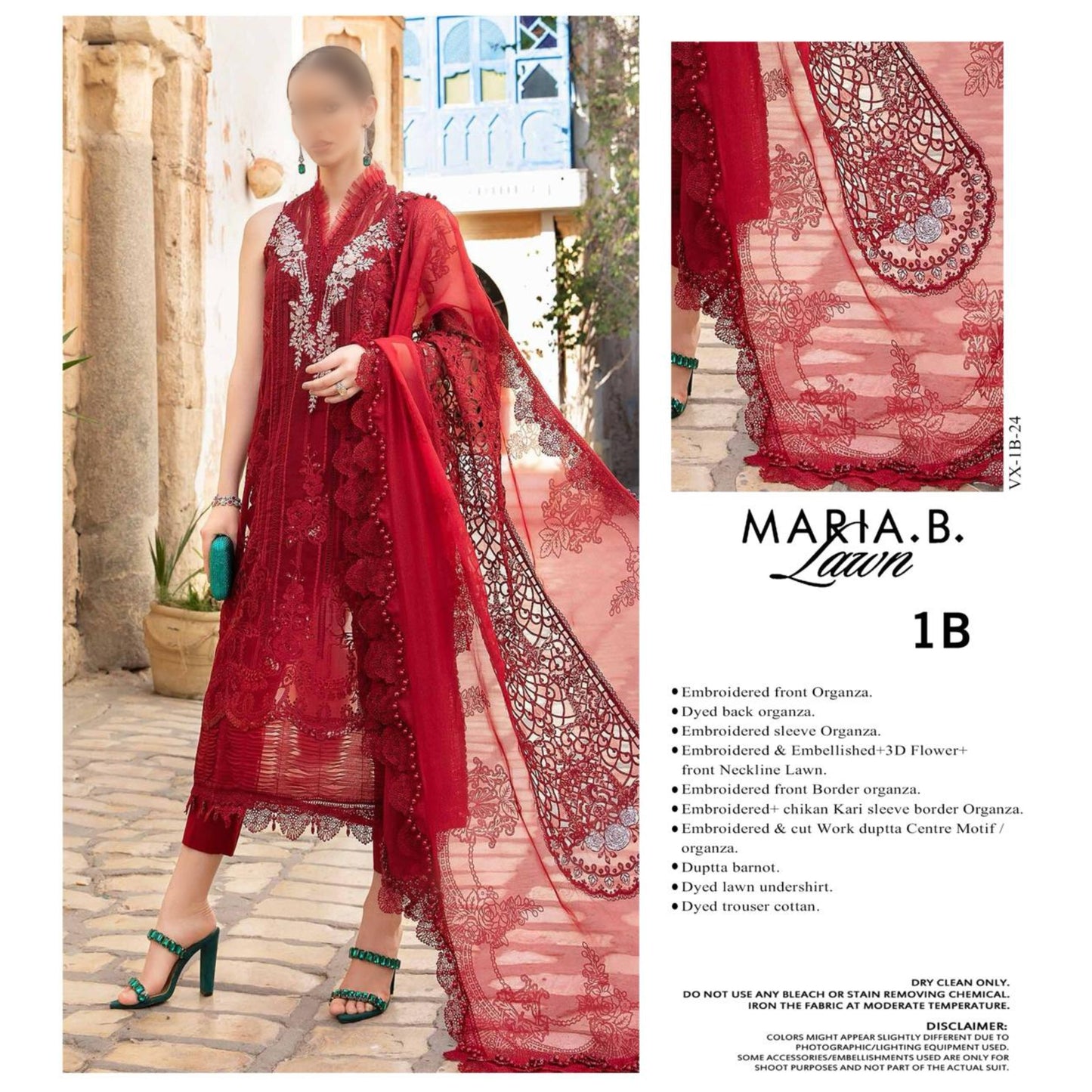 MARIA.B ORGANZA UNSTITCHED EMB 3PC