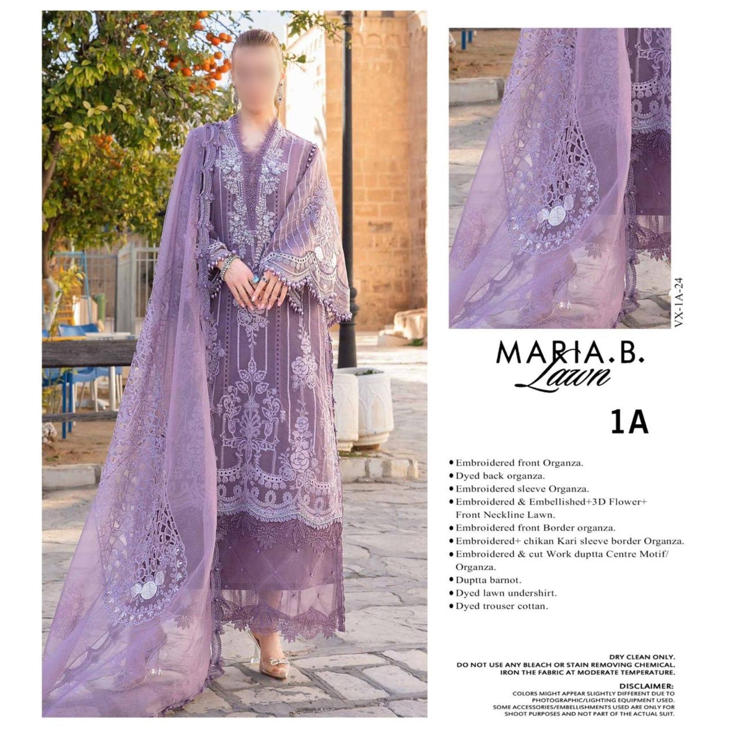 MARIA.B LAWN UNSTITCHED EMB 3PC