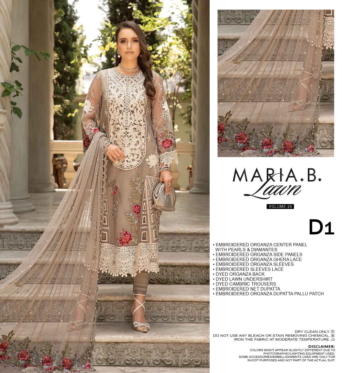 MARIA.B LAWN UNSTITCHED EMB 3PC