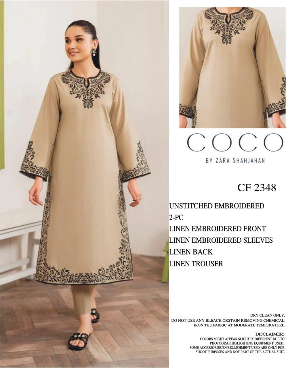 COCO BY ZARA SHAHJAHAN UNSTICH EMBROIDERED 2pc