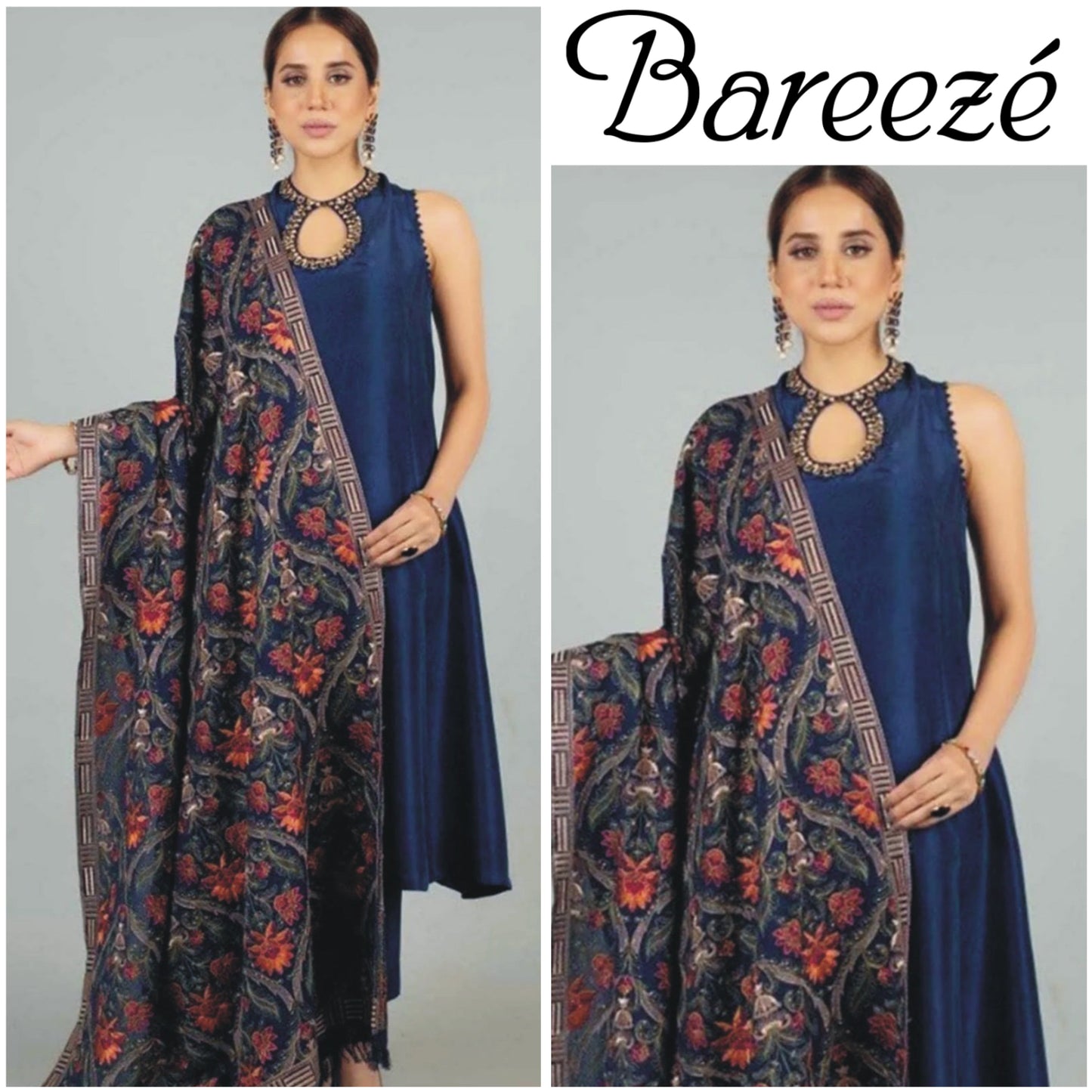 BAREEZE DHANAK UNSTITCHED EMB 3PC