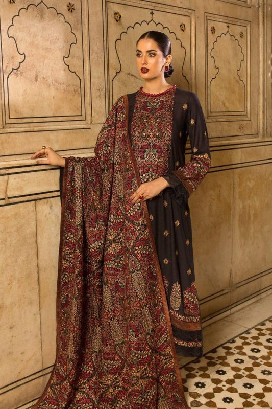 BAREEZE DHANAK UNSTITCHED EMB 3PC