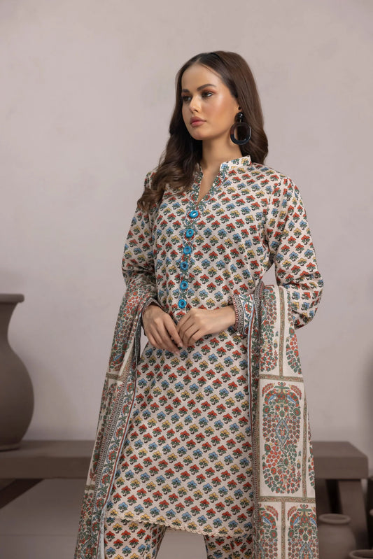 NISHAT KHADDAR Cf (2320) UNSTICH PRINTED 3PC